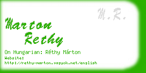 marton rethy business card