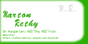 marton rethy business card